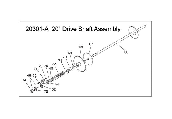 DRIVE SHAFT ASSEMBLY , 20"